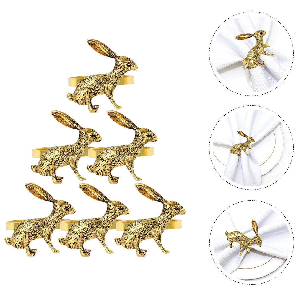 

Napkin Easter Rabbit Decor Ring Rings Year Buckle Serviette Holder Bunny Party Spring Thefestival Favors New Table Buckles