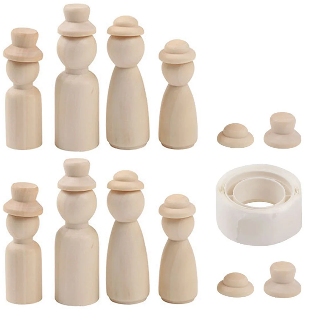 

Peg Dollswooden People Wood Unfinished Pegs Diy Nesting Figures Kit Craftsbodies Kids Craft Dolly Painted Puppets Natural