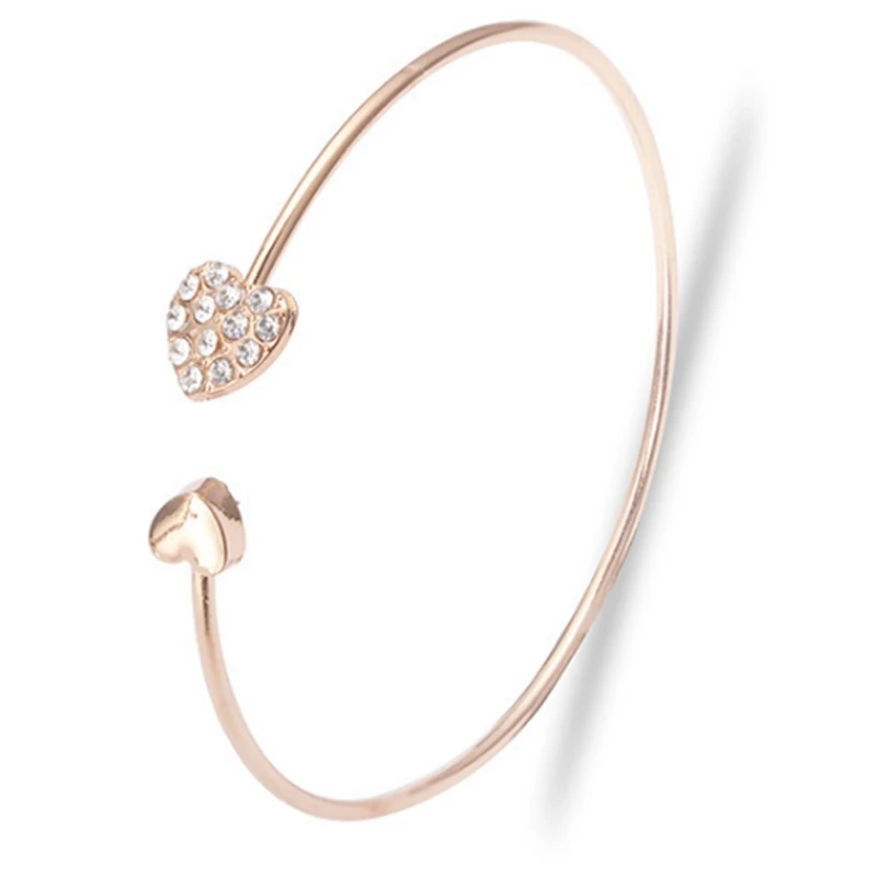 

Fashion Heart Crystal Bangl High Quality Rhinestone Bangles Best Gift For Women