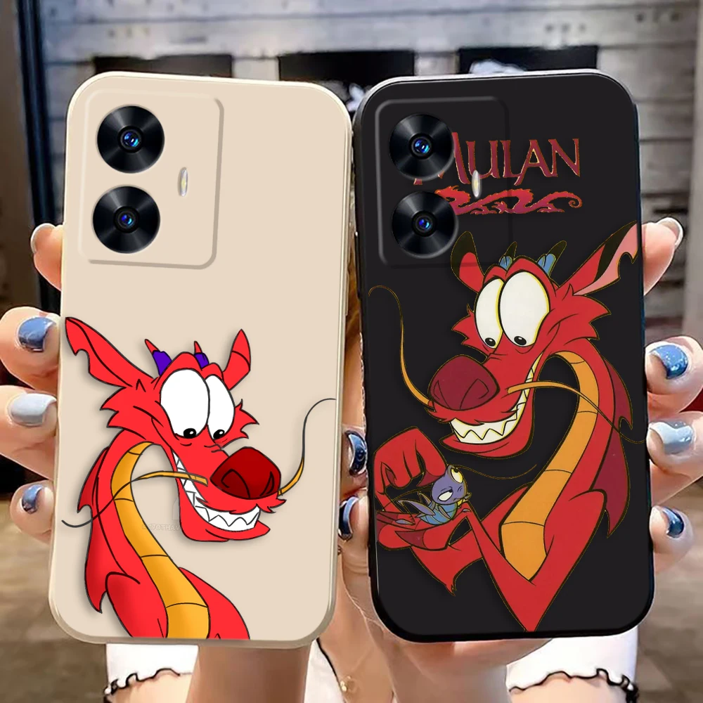 Чехол для телефона Disney Dragon Mulan Mushu Realme C65 C63 C53 C35 C55 C33 C30 C21Y C20 C12 C11 GT 2 XT NARAO 20 30 50 Case Funda