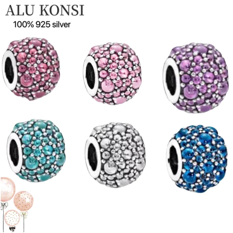 

925 Sterling Silver Original Colorful Beads DIY Fine for Bead Fashion Women Jewelry