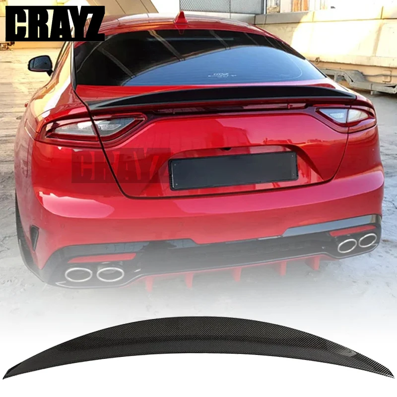 Спойлер KIA K8 Stinger настоящее глянцевое заднее крыло из углеродного волокна