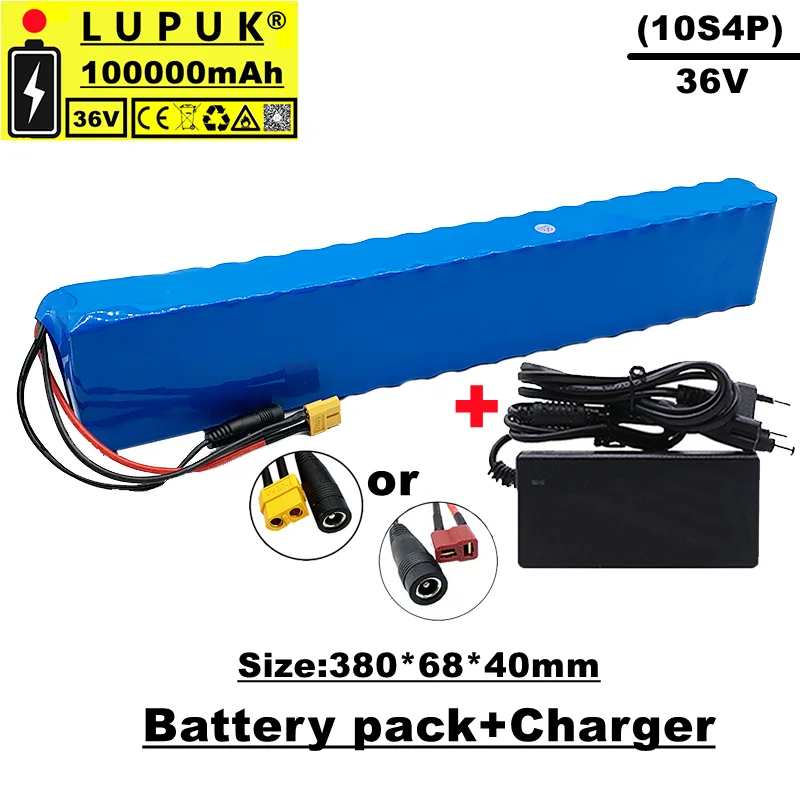 

36V lithium ion battery pack, 10s4p, 800W,100Ah,built-in BMS,XT60 or T plug,suitable for bicycles and electric cars,with charger