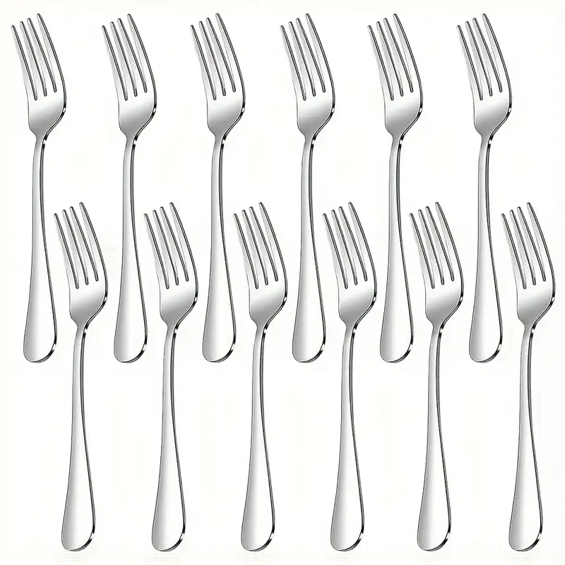 

1/12Pcs Stainless Steel Forks Salad Forks Dessert Fork Tableware Set luxury Dinner Fork For Home Kitchen Dishwasher