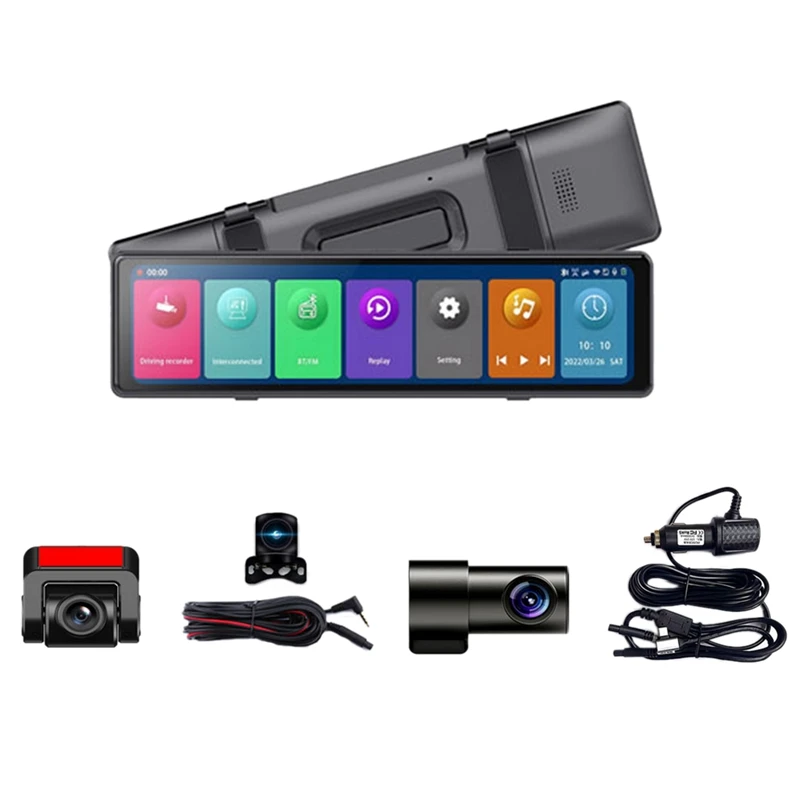

12 Inch IPS Car DVR 2.5K Dash Cam For Capaly WIFI GPS Rear View Mirror 1080P 3 Camera Car Video Recorder Park Monitor