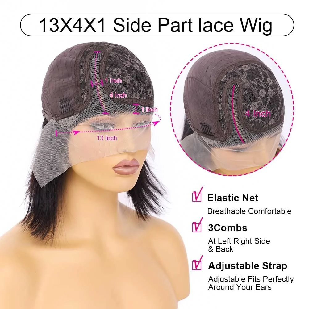 Bob Wig Side Part Lace Wigs Short Brazilian Straight Human Hair Wigs For Women Natural Wig Bob Human Hair Wigs Pre Plucked