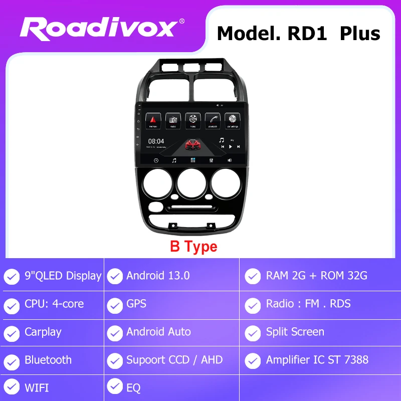 Автомагнитола roadivox на Android для Hyundai Verna Accent 1999 2005, GPS-навигация, видео, мультимедийный плеер, магнитофон, carplay