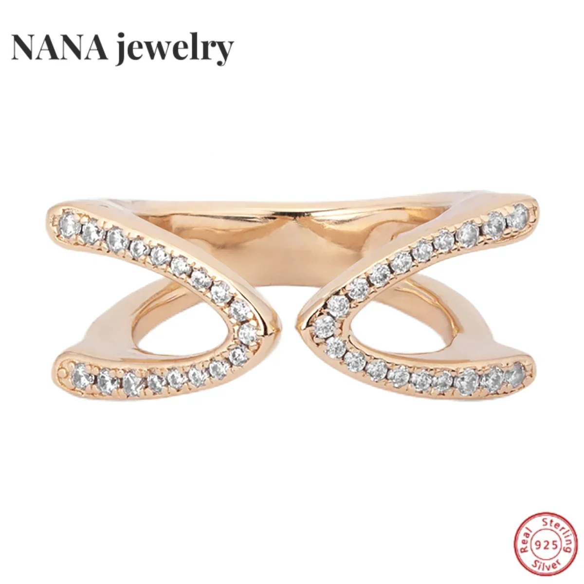 Unode50-женское изогнутое циркониевое кольцо уникальные ювелирные изделия Подарок