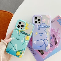 cute cartoon rabbit creative triple phone cases for iphone 12 11 pro mini max xr xs max x 78plus girl shockproof soft tpu shell