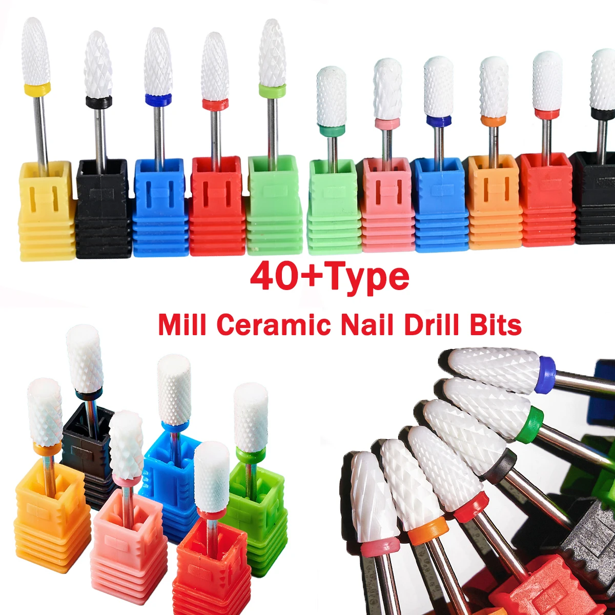 

Milling Cutters for Manicure Pedicure Nail Drill Bit Cuticle Clean Tools Grinding Head Accessories Nail Cone Tip Ceramic Drill #
