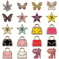 bling shoe charms rhinestone butterfly heels bag metal croc charms shoe decoration accessories for girls women gifts