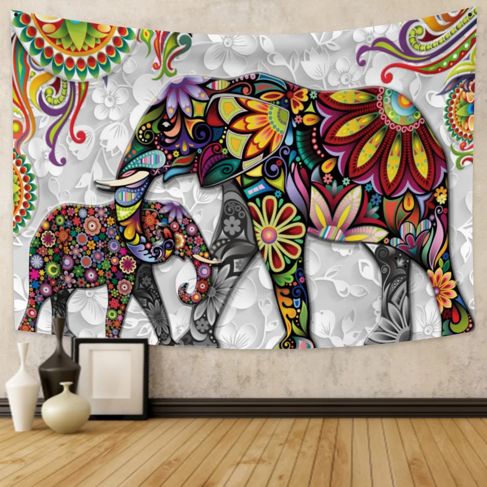 Настенный 3D гобелен с рисунком слона настенный Богемный Хиппи Мандала