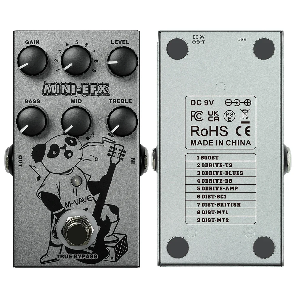 M-VAVE MINI-EFX Гитарная мультиэффектная педаль 4 эффекта Overdrive искажения эффектов Boost