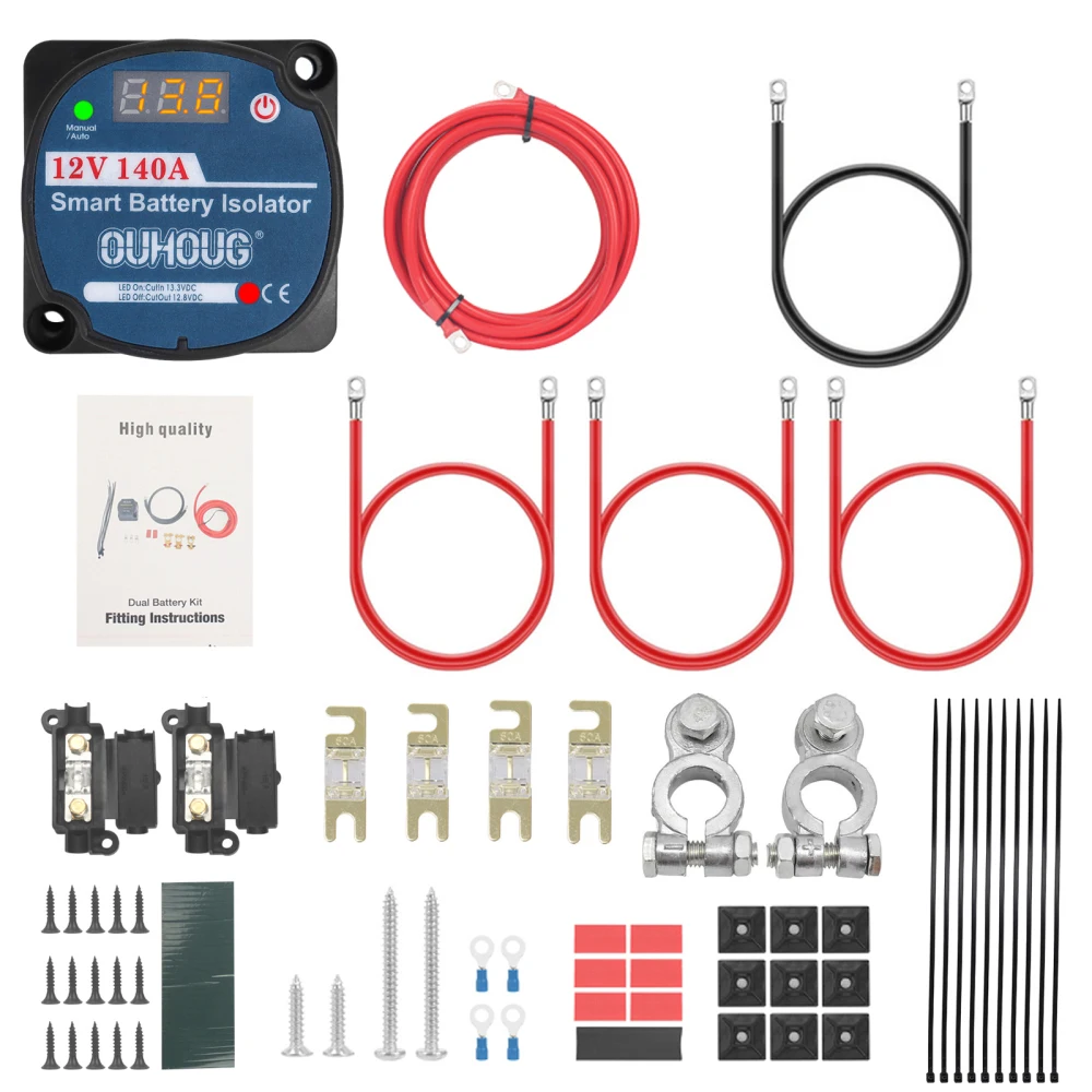 

Voltage Sensitive Split Charge Relay Set 12V AMP VSR 110Amp For Camper Car RV Yacht Steamer Smart 2 Battery Bank Isolator Charge