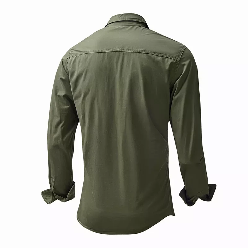 

New2022 Fashion Blouse Shirt Long Sleeve Business Social Shirt Solid Color Turn-neck Plus Size Work Blouse Brand Male Clothes