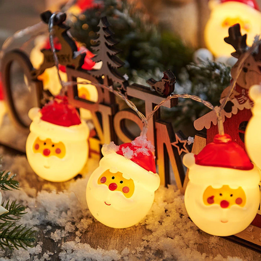 

1.5M Santa Claus String Light Christmas LED Strip Light Christmas Tree Ornaments Home Decor Happy 2023 New Year Party Supplies