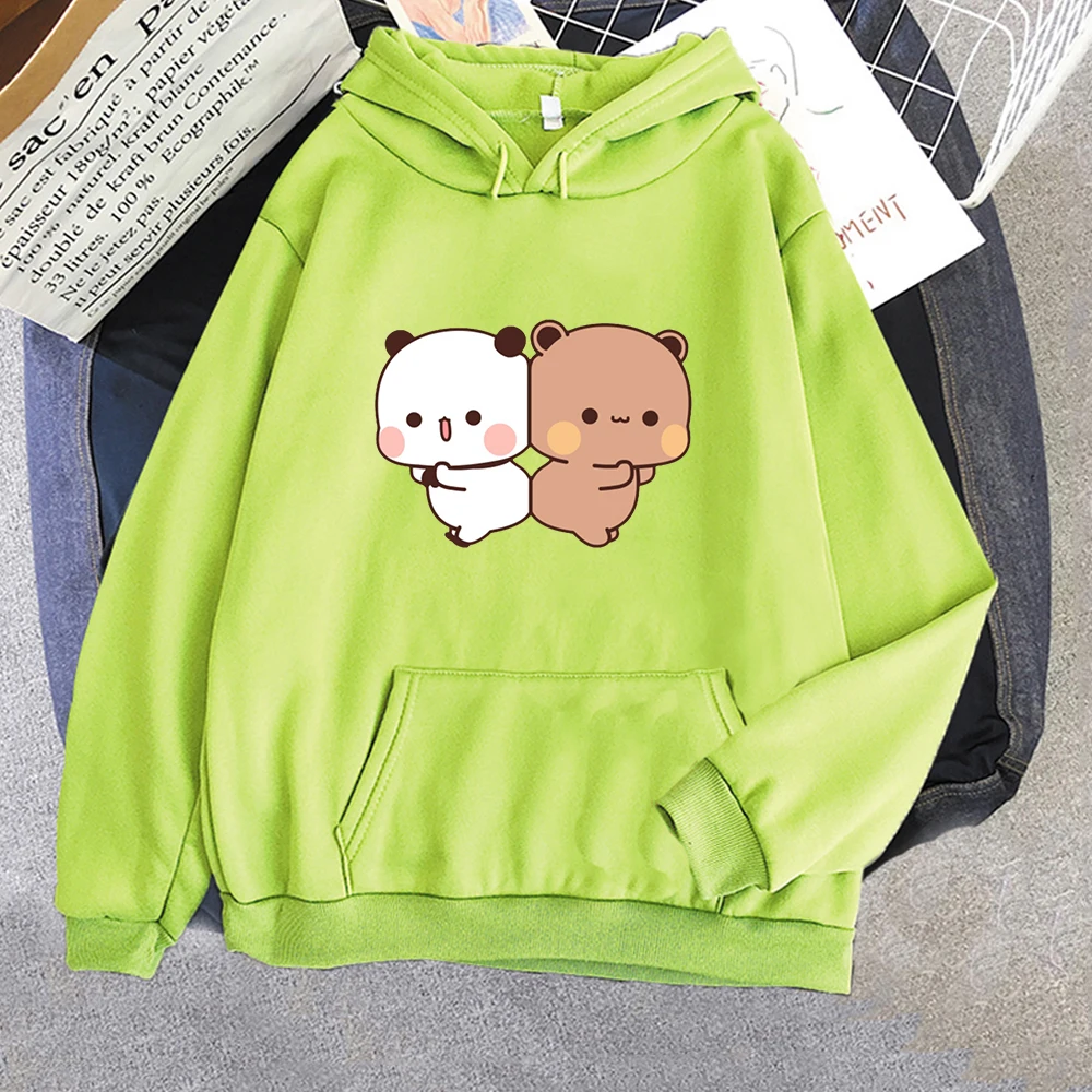 

Panda Bear Cartoon Hoodie Bubu and Dudu Cute Sweatshirts Long Sleeve Girls Print Pullovers O-Neck Kawaii Ullzang Casual Hoodies