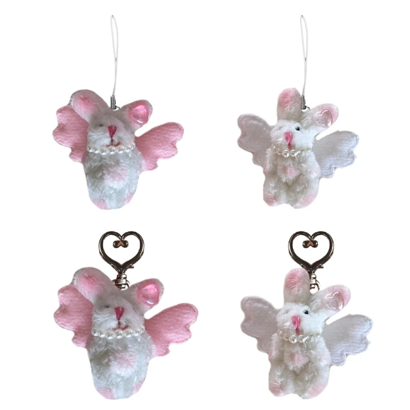 

Милый Кролик Брелки Y2K Ювелирные Изделия Плюшевый Кролик Брелок Сумочка Висит Кулон