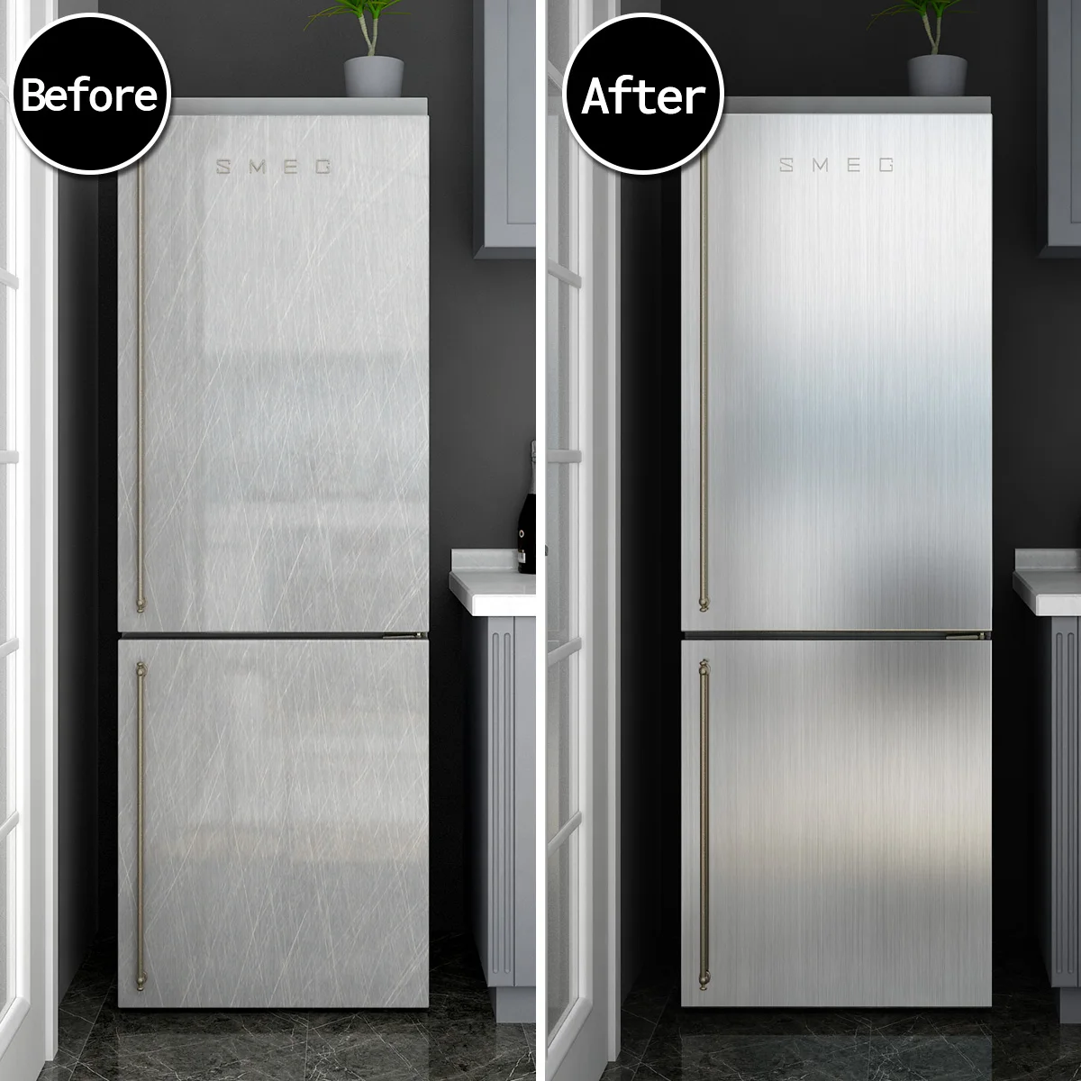 

Brushed Metal Gold Silver DIY Removable Wallpaper Decor Film PVC Vinyl Waterproof Oil Proof Kitchen Appliance Wall Sticker