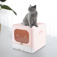 premium litter box with hood closed fully enclosed cat litter box with drawer cat potty trainer deodorization easy to clean kat