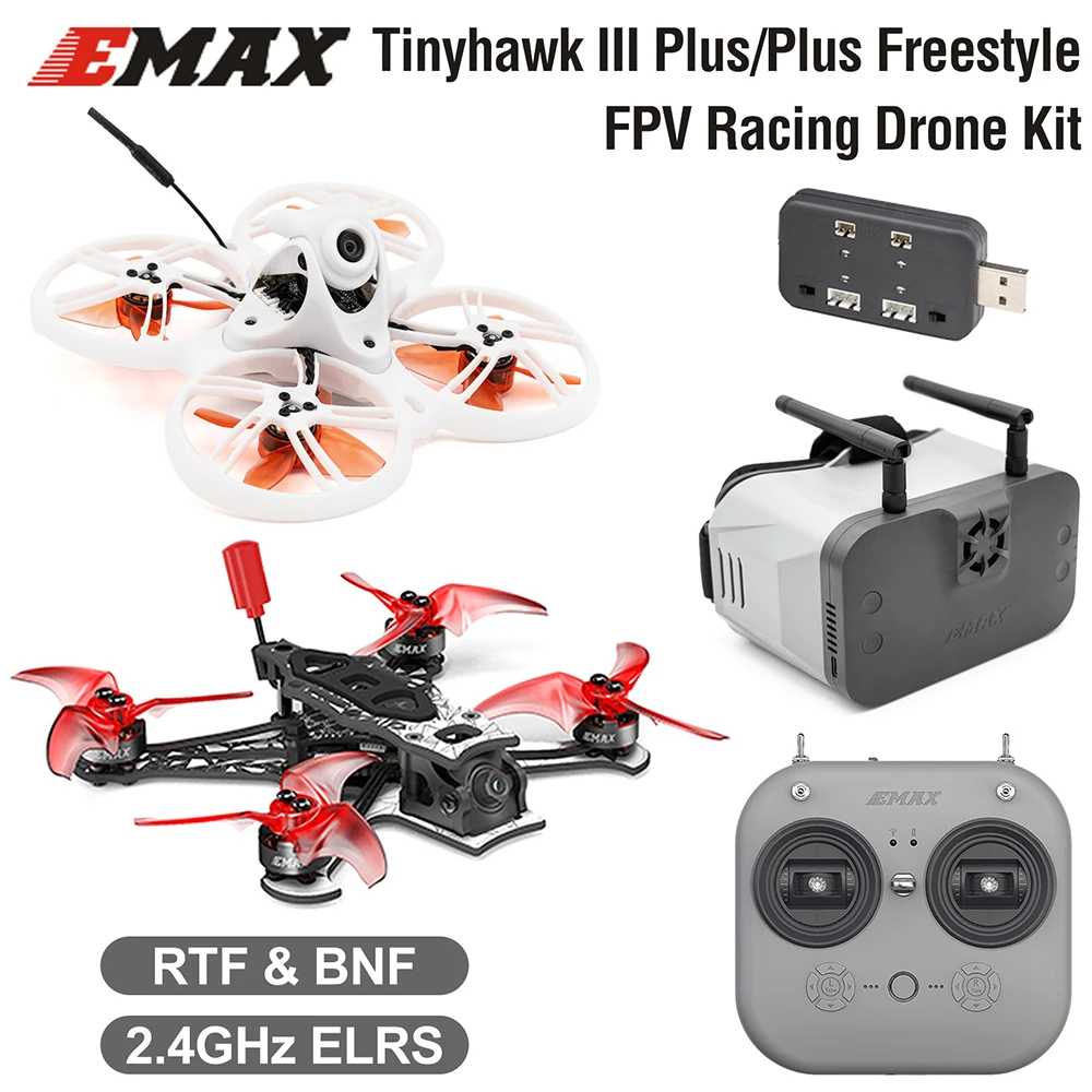 

Набор для гоночного дрона EMAX Tinyhawk III Plus/Plus Freestyle FPV RTF BNF 1/2S 2,4 ГГц ELRS с передатчиком E8 аналоговый/HD Zero