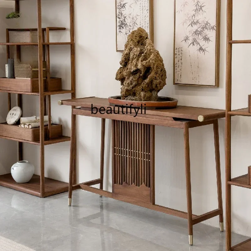 Новый Полосатый стеллаж в китайском стиле шкаф для крыльца из массива дерева