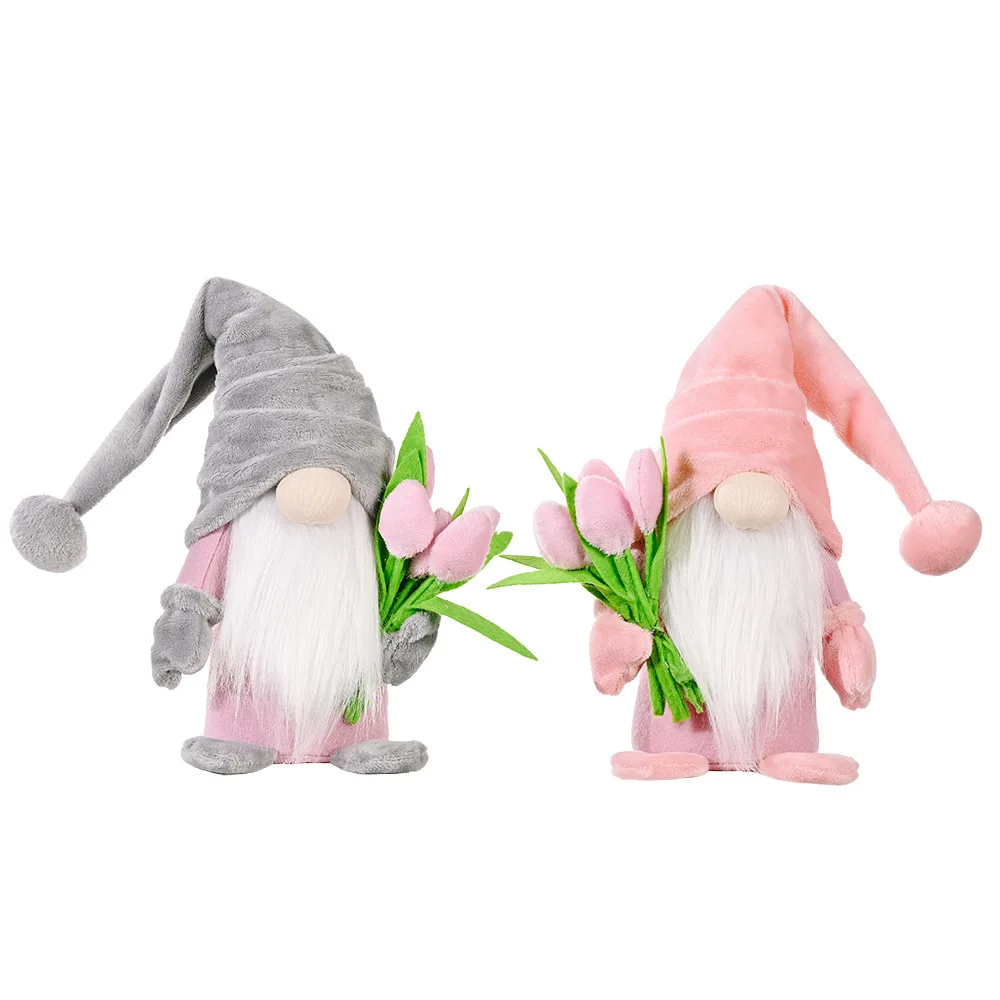 1/2pcs 2023 Mother's Day Rodulph toys with Tulip flowers Soft fluffy Toys Sweet Mother's Birthday gift Festival Shop Home Decor