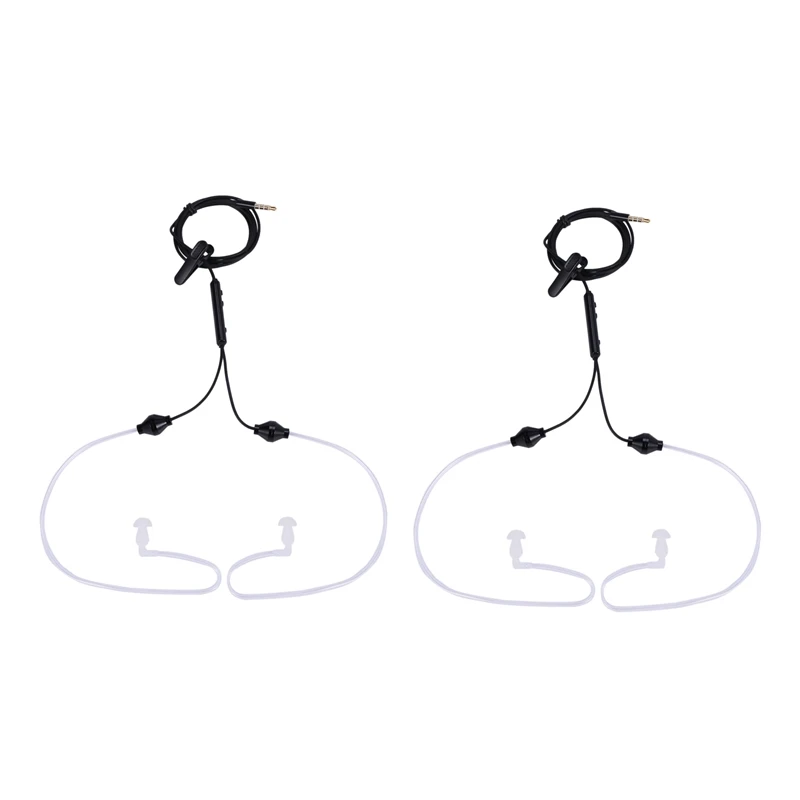 

2X 3.5Mm Plug Air Tube Anti-Radiation Earphone 2 Air Acoustic Tube Stereo Headset For Iphone For Samsung