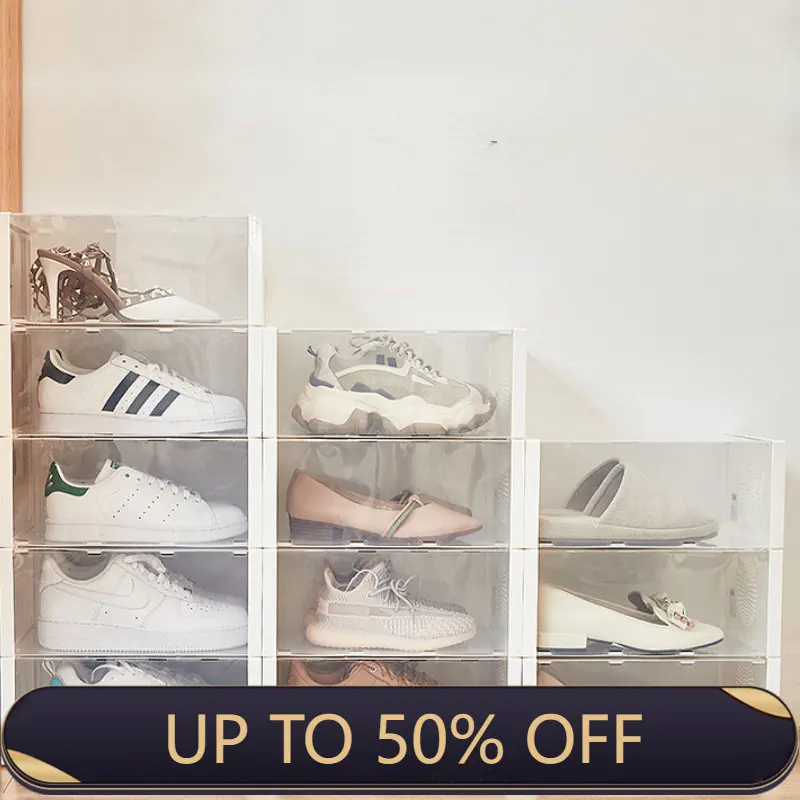 

Rectangular Shoe Box Plastic Basketball Shoe Single Box Space Saving Aufbewahrungsbox Full Transparent Storage Shoe Box