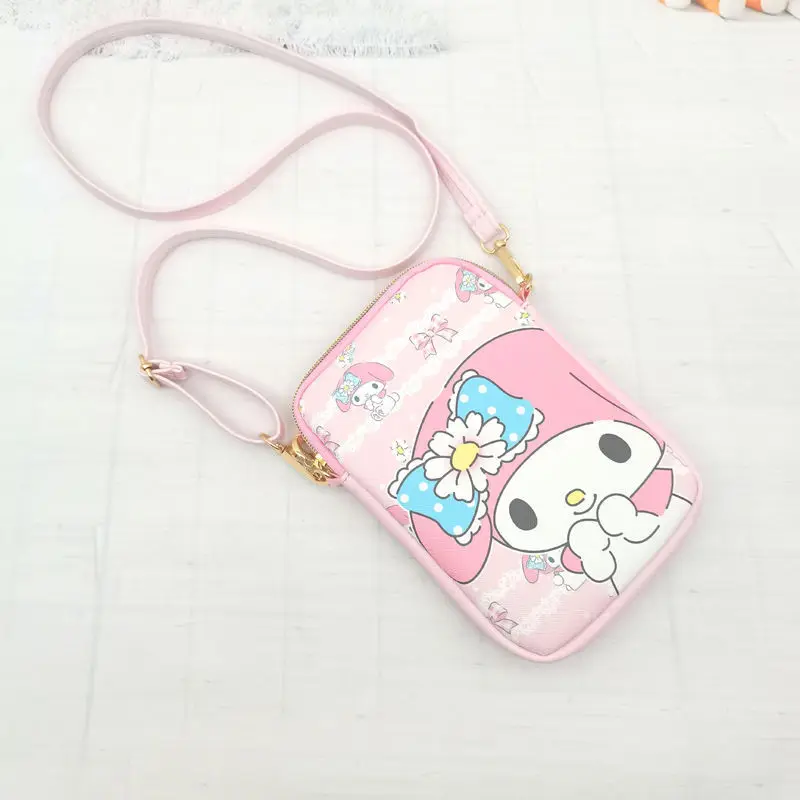 

Kawaii Hello Kitty Kuromi Phone Bags Pochacco Cute Cartoon Shoulder Bag Crossbody for Key Power Bank Passport Wallet for Girls