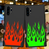 fashion green flame black red silicone for samsung galaxy s7 s8 s9 s10 edge s10e s20 s21 note 8 9 10 20 ultra plus phone case