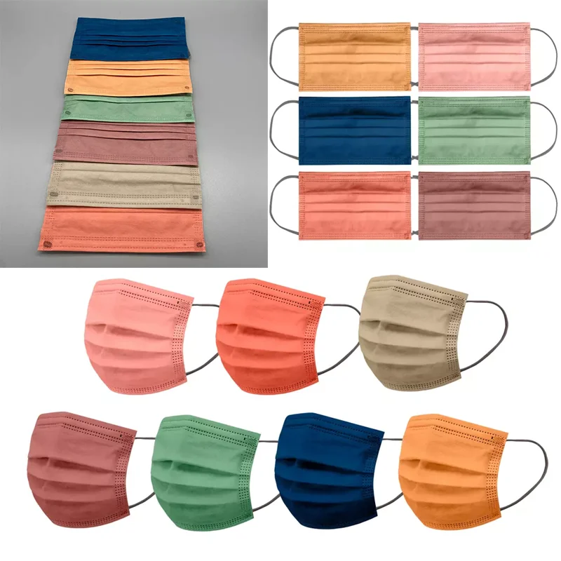 Одноразовая Защитная маска Morandi 3-слойная однотонная для рта необычные