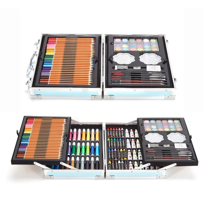 Aluminum Box Creative Stationery Suit Watercolor Pen Aluminum Tube Oil Painting Stick Pencil Color Pen Children's Stationery