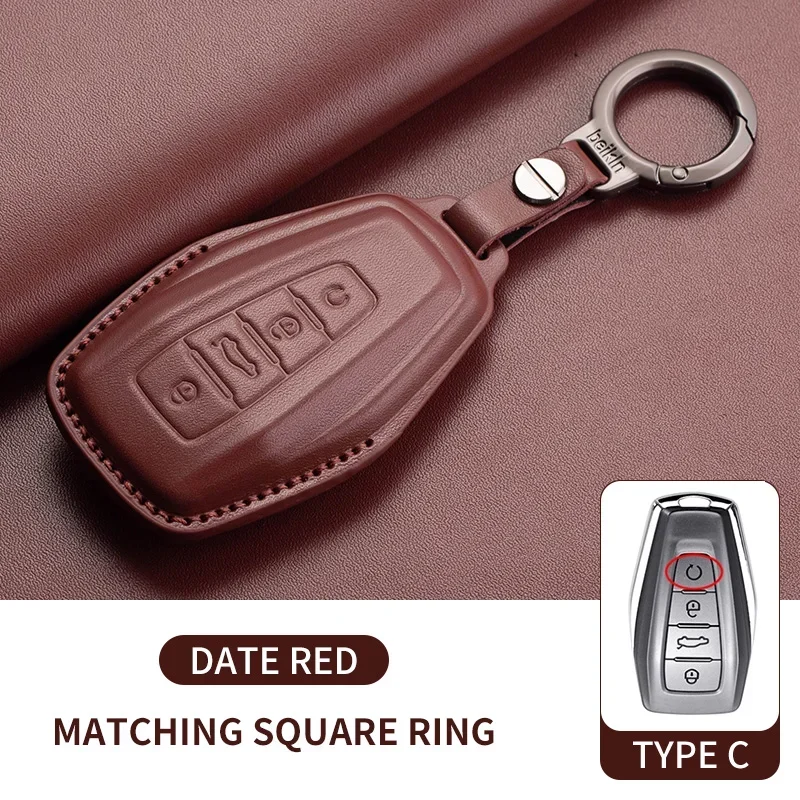 Кожаный чехол для дистанционного ключа автомобиля Geely для Geely Coolray X6 X7 EX7 Emgrand Global Hawk GX7 Kulrey GT GC9 Atlas Boyue NL3