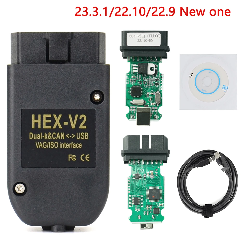 Сканер VAG V23.3, инструмент VAG KKL VAGCOM 23,3, диагностический кабель, многоязычный сканер OBD2 HEX V2 VAGCOM
