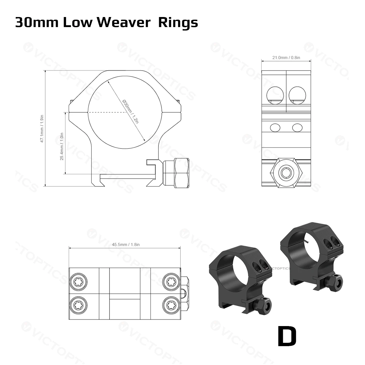 Victoptics 30 мм/25 4 мм крепежное кольцо для прицела 11 мм/20 Weaver Rail высокий/средний/низкий