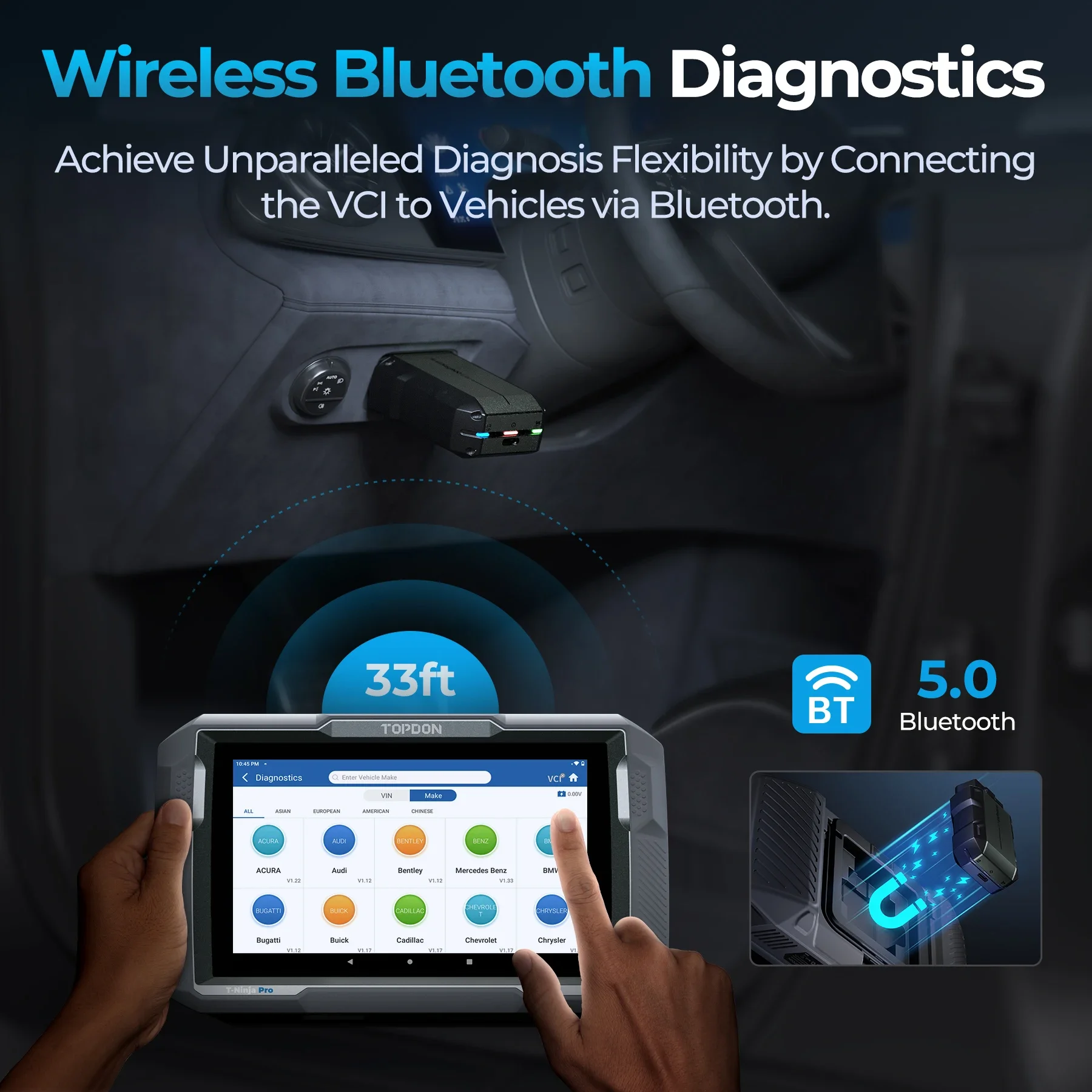 TOPDON AD900 Lite 2-е бесплатное обновление Bluetooth автоматический автомобильный сканер OBD2