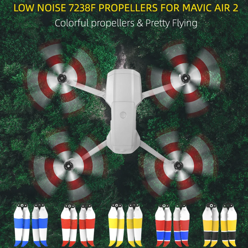 

4pcs 7238F Low Noise Propeller Replacement Prop Outdoor Propeller Playing Decoration for DJI Mavic Air 2 Spare Parts