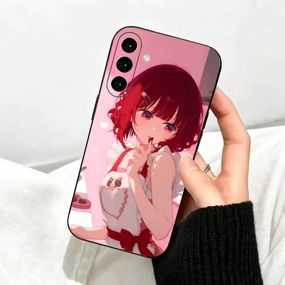 Фото Чехол для телефона Kana Arima Oshi no Ko, черный, силиконовый, мягкий, для Samsung Galaxy A73, A72, A71, A70, A53, A52, A51 №2