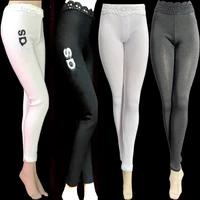 16 scale sexy lace tights stretch bottoming sweatpants slim jogging sport pants yoga trousers for 12 inches figure body