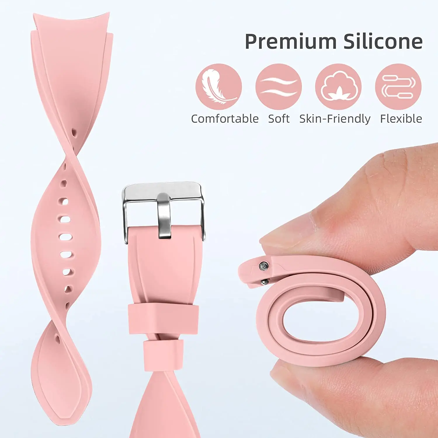 Original Silicone Band for Samsung Galaxy Watch4 Classic 46mm42mm Silicone Strap for Galaxy Watch 4/5 44mm 40mm 20mm Sport Strap