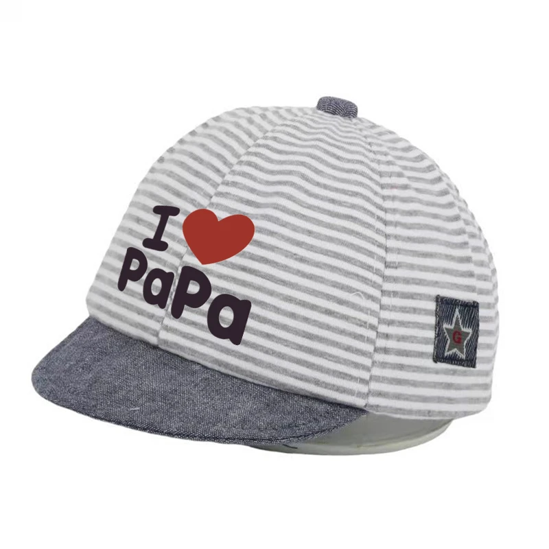 

newborn baby hat i love papa mama letter star stripes summer soft boonet cap for baby boys and girls spring peaked cap casquette