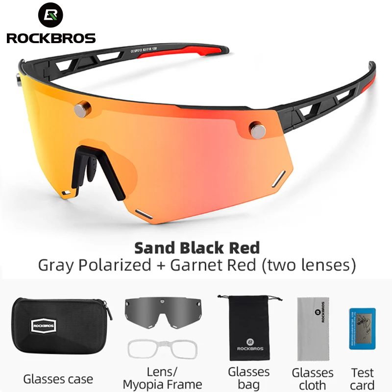

Rockbros wholesale Polarized Cycling Glasses Mountain Bike Sport Cycling Sunglasses MTB Eyewear Magnetic Split Frameless SP213