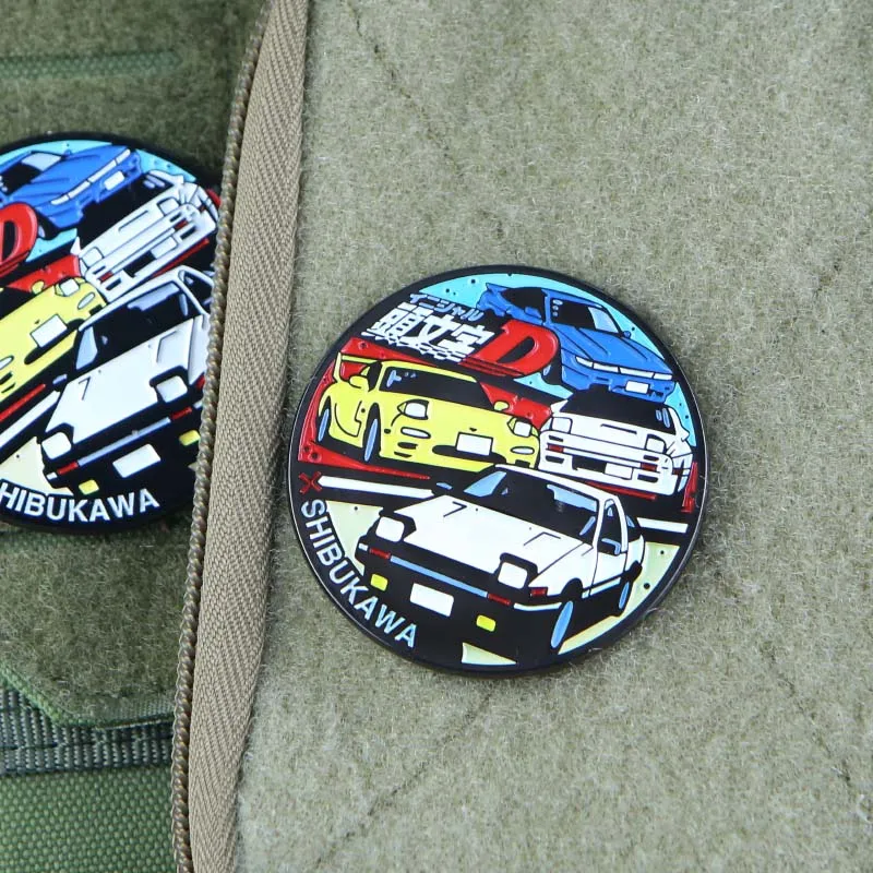 Оригинальный D гоночный Металлический патч шибукава аниме тактические значки