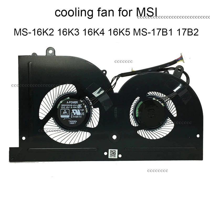 Фото Вентиляторы охлаждения для ноутбуков MSI GS63VR GS73VR GS62 MS-17B1 MS-16K4 16K5 16K3, вентиляторы охлаждения CPU/GPU BS5005HS-U3J/U3I, внутренние компоненты №1