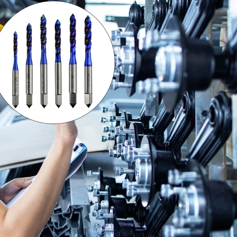 6 шт. набор сверл для метчика спиральный метчик комбинированное сверло по металлу