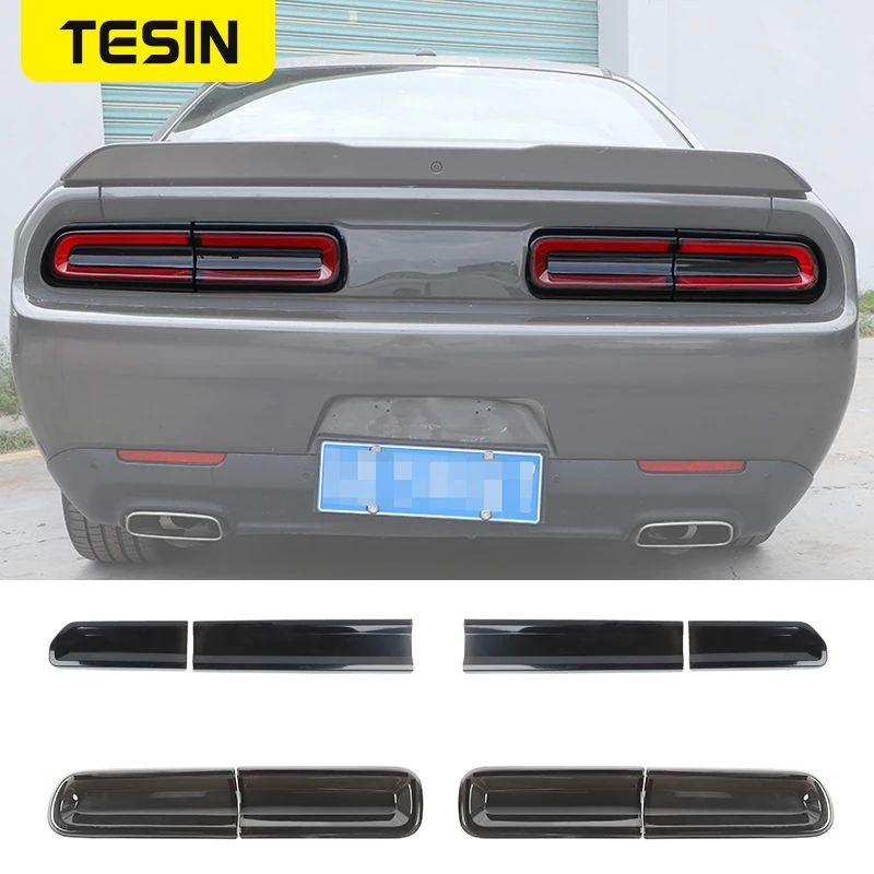 

TESIN ABS Car Rear Tail Light Lamp Decoration Cover Trim Stickers For Dodge Challenger 2009-2022 Car Exterior Accessories