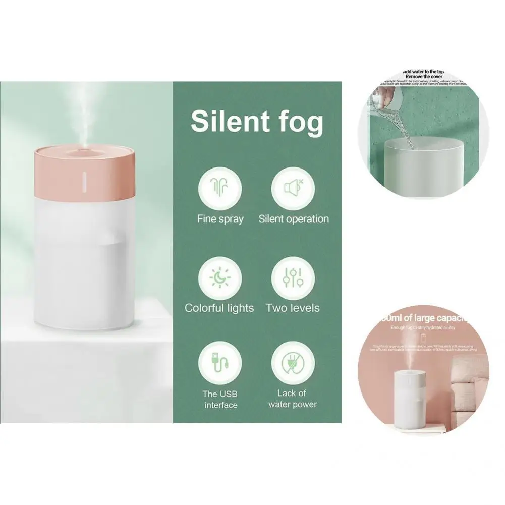 

Compact 260ML Excellent Mute Desktop Humidifier Lightweight Humidifier Colorful Light for Dorm