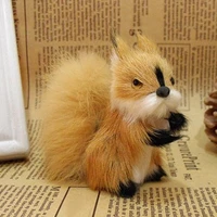 new simulation squirrel polyethylenefurs dog model funny gift furs handicraft figurinesminiatures home desk decor toy gifts