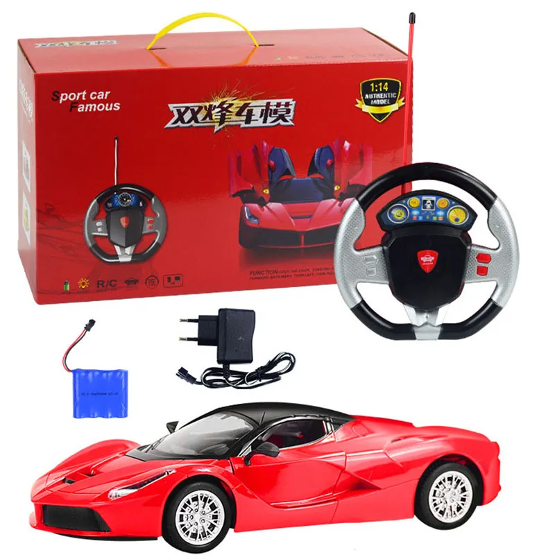

1:14 Rc Car 2.4g 4wd Electric Remote Control Drift Racing Gravity Sensing Cool Lighting One-button Door Children's Toy Model